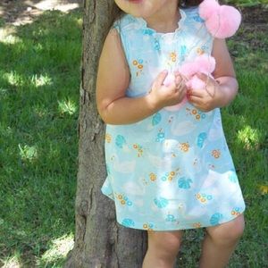 Swan print shift dress